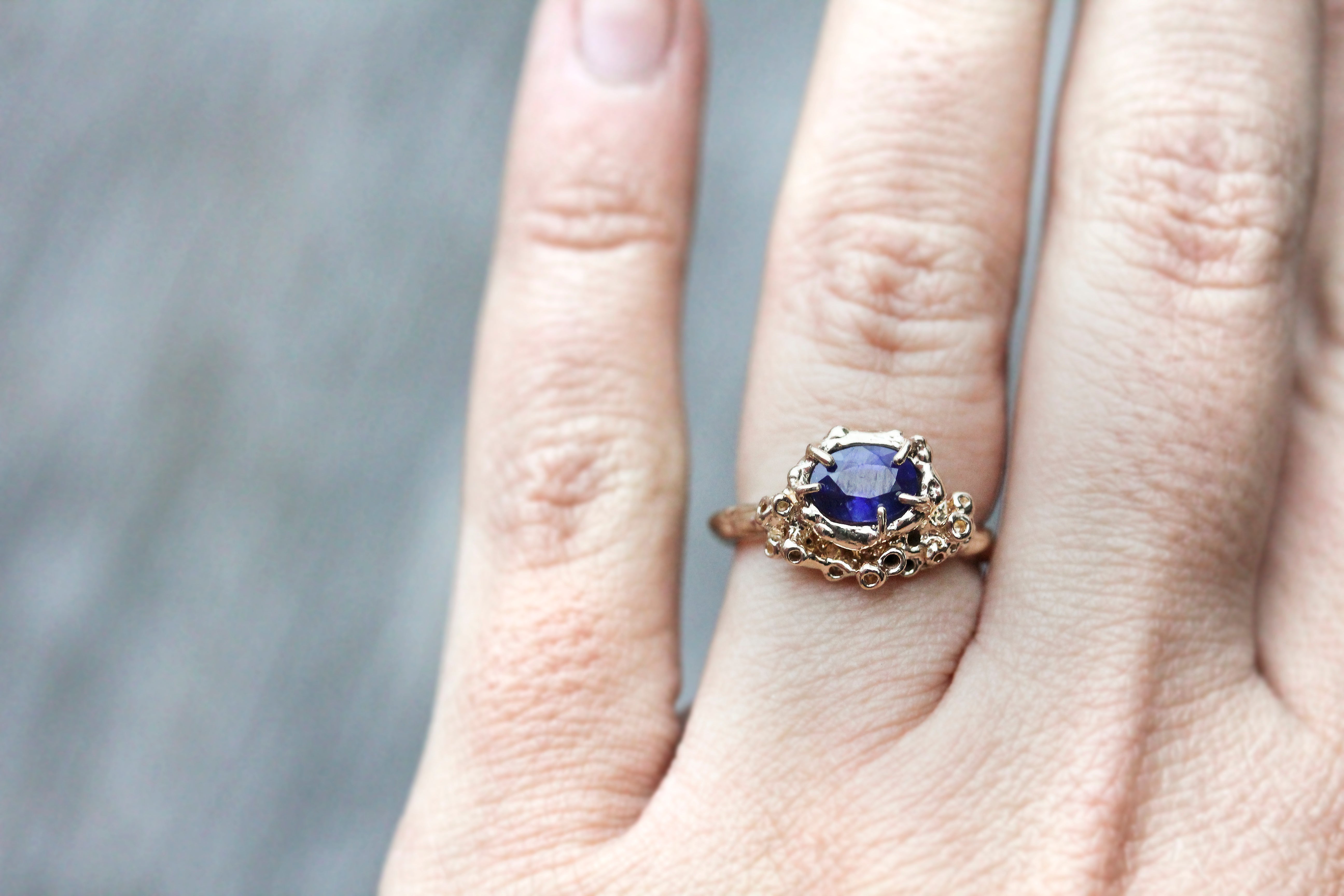 Ocean Inspired Green Sapphire & Diamond Engagement Ring – Melissa Yarlett  Jewellery